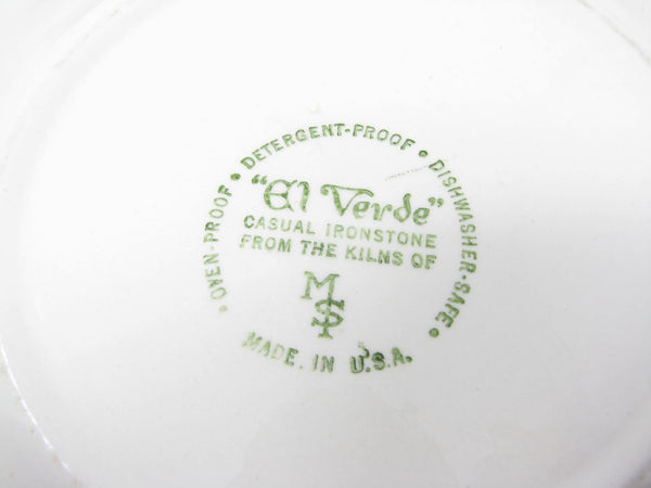 edgebrookhouse - Vintage Max Schonfeld El Verde Salad Plates with Green Concentric Circle Design - 6 Pieces