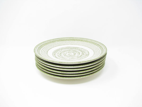 edgebrookhouse - Vintage Max Schonfeld El Verde Salad Plates with Green Concentric Circle Design - 6 Pieces