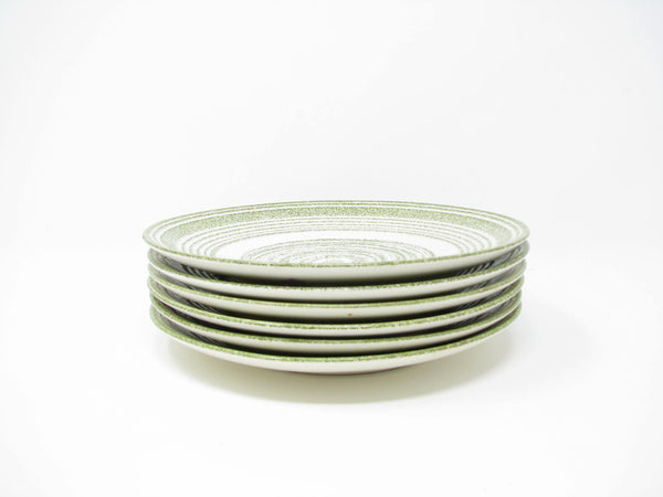 edgebrookhouse - Vintage Max Schonfeld El Verde Salad Plates with Green Concentric Circle Design - 6 Pieces