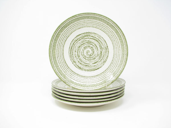 edgebrookhouse - Vintage Max Schonfeld El Verde Salad Plates with Green Concentric Circle Design - 6 Pieces