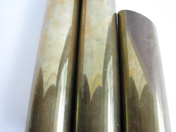 edgebrookhouse - Vintage Metal Brass Cylinder Candle Holders - Set of 3