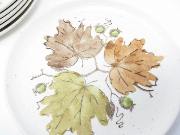 edgebrookhouse - Vintage Metlox Poppytrail Woodland Gold Falling Leaves Salad Plates - 6 Pieces