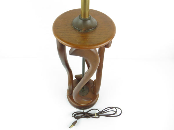edgebrookhouse - Vintage Mid-Century Modern Walnut and Brass Table Lamp in the Style of Adrian Pearsall