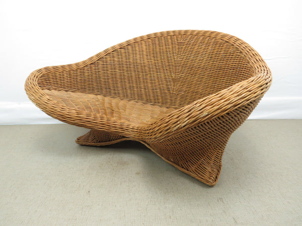 edgebrookhouse - Vintage Mid-Century Sculptural Bamboo and Rattan Lotus Meditation Chair