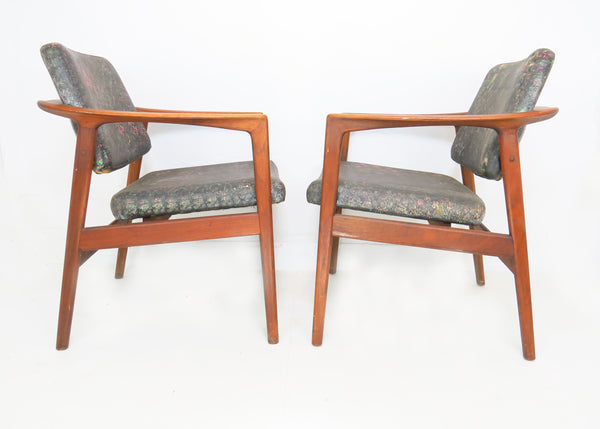 edgebrookhouse - Vintage Mid 20th Century Folke Ohlsson for Dux Teak Open Armchairs - a Pair