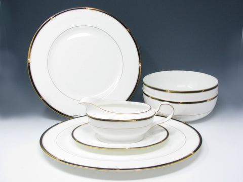 edgebrookhouse - Vintage Mikasa Academy Platters Bowls Gravy Boat Serving Set - 5 Pieces