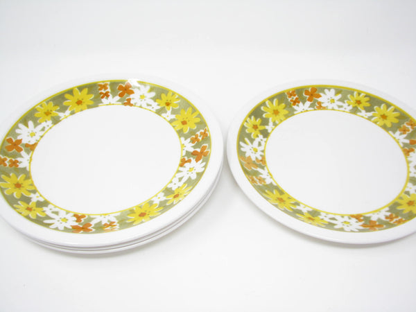 edgebrookhouse - Vintage Mikasa Cera-Stone Daisies Salad Plates with Floral Design - 4 Pieces