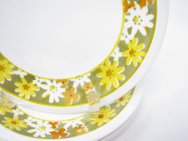 edgebrookhouse - Vintage Mikasa Cera-Stone Daisies Salad Plates with Floral Design - 4 Pieces