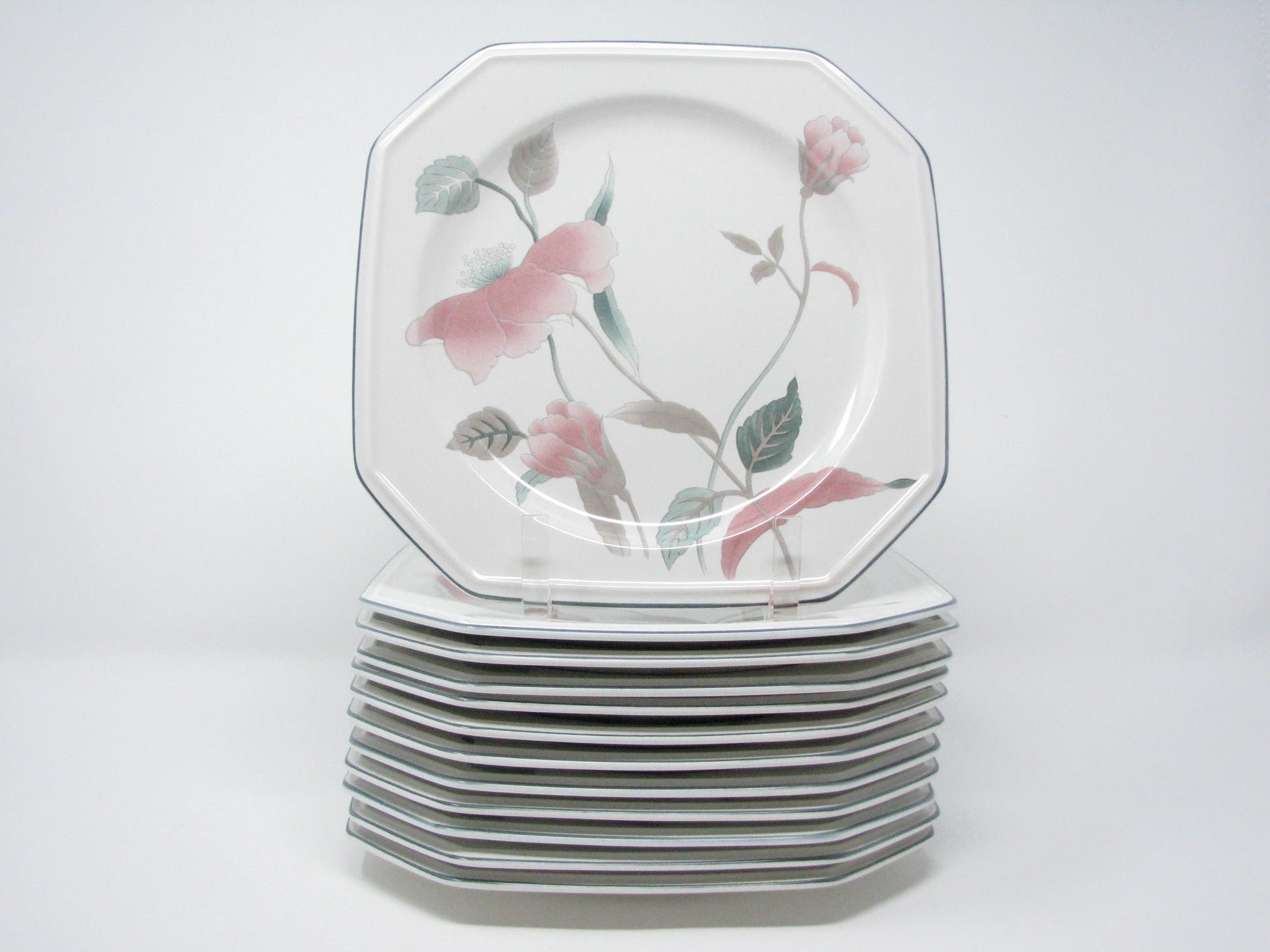 edgebrookhouse - Vintage Mikasa Continental Silk Flowers Salad Plates - Set of 12