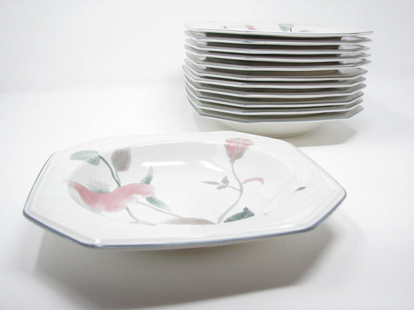 edgebrookhouse - Vintage Mikasa Continental Silk Flowers Soup Bowls - Set of 12