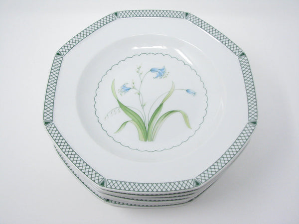edgebrookhouse - Vintage Mikasa Day Lilies Octagon Shaped Bowls with Floral Design - Set of 8
