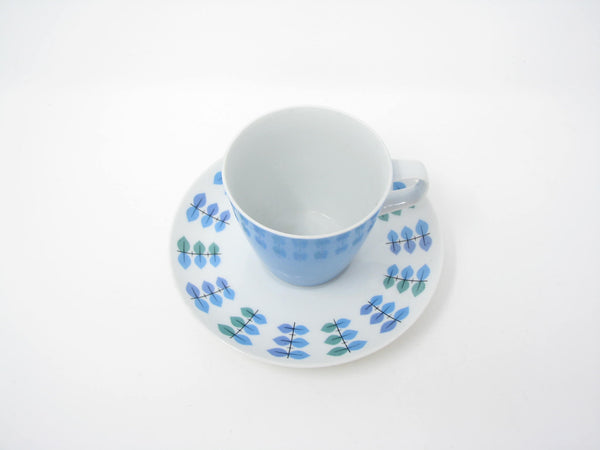 edgebrookhouse - Vintage Mikasa Elite Calibou Cup & Saucer with Blue Green Purple Leaves