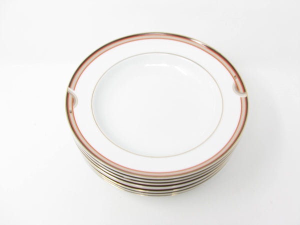 edgebrookhouse - Vintage Mikasa Interplay Art Deco Style Rimmed Soup Bowls - Set of 8