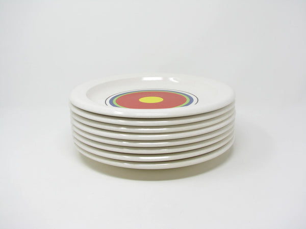 edgebrookhouse - Vintage Mikasa Moonfire Dinner Plates with Vibrant Concentric Circle Pattern - 8 Pieces