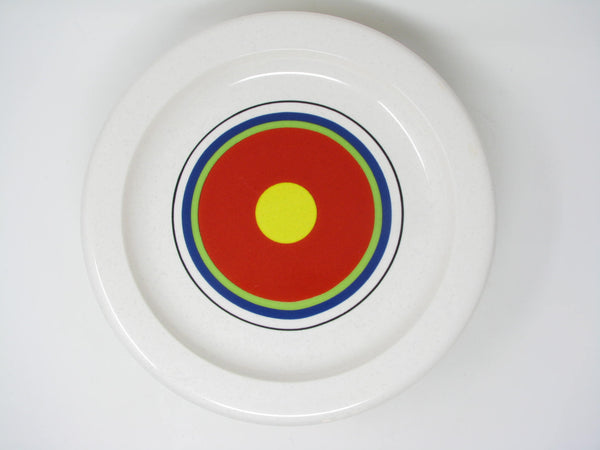 edgebrookhouse - Vintage Mikasa Moonfire Dinner Plates with Vibrant Concentric Circle Pattern - 8 Pieces