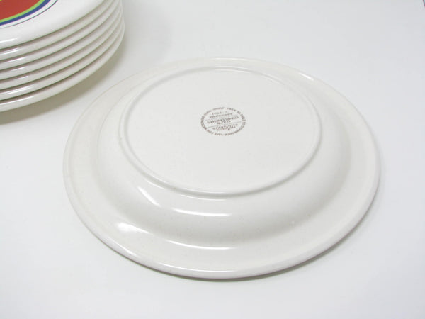edgebrookhouse - Vintage Mikasa Moonfire Dinner Plates with Vibrant Concentric Circle Pattern - 8 Pieces