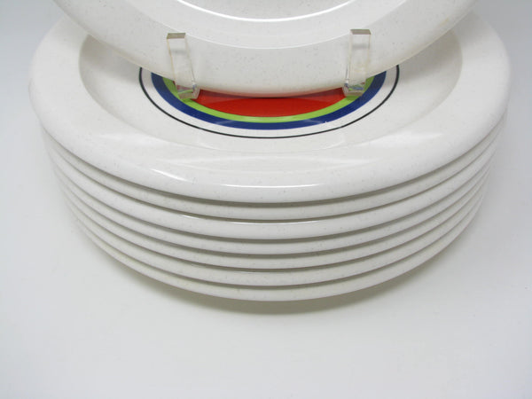 edgebrookhouse - Vintage Mikasa Moonfire Dinner Plates with Vibrant Concentric Circle Pattern - 8 Pieces