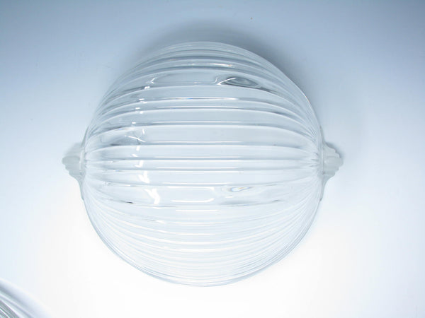 edgebrookhouse - Vintage Mikasa Neo Classic Glass Serving Bowl and Tray with Frosted Handles - 2 Pieces