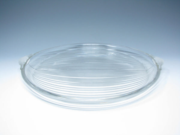 edgebrookhouse - Vintage Mikasa Neo Classic Glass Serving Bowl and Tray with Frosted Handles - 2 Pieces