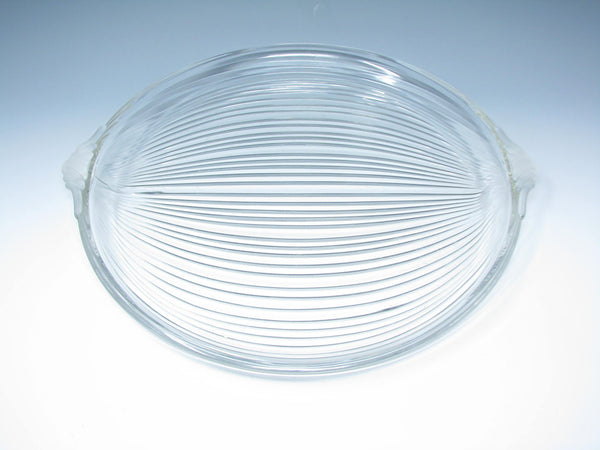 edgebrookhouse - Vintage Mikasa Neo Classic Glass Serving Bowl and Tray with Frosted Handles - 2 Pieces