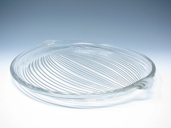 edgebrookhouse - Vintage Mikasa Neo Classic Glass Serving Bowl and Tray with Frosted Handles - 2 Pieces