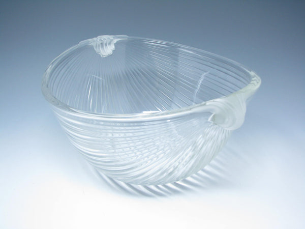 edgebrookhouse - Vintage Mikasa Neo Classic Glass Serving Bowl and Tray with Frosted Handles - 2 Pieces