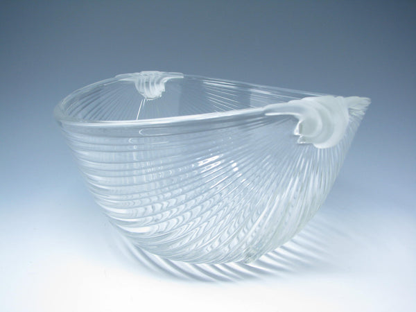 edgebrookhouse - Vintage Mikasa Neo Classic Glass Serving Bowl and Tray with Frosted Handles - 2 Pieces