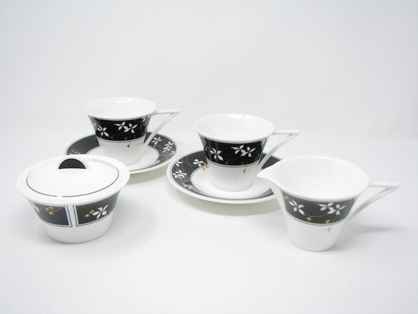 edgebrookhouse - Vintage Mikasa Night Blossoms Bone China Coffee Tea Set for 2 - 6 Pieces