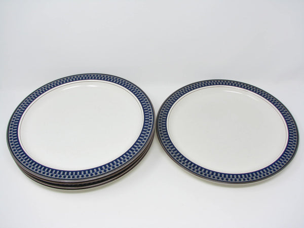 edgebrookhouse - Vintage Mikasa Potter's Touch Aztec Blue Stoneware Dinner Plates - 5 Pieces