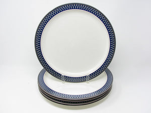 edgebrookhouse - Vintage Mikasa Potter's Touch Aztec Blue Stoneware Dinner Plates - 5 Pieces