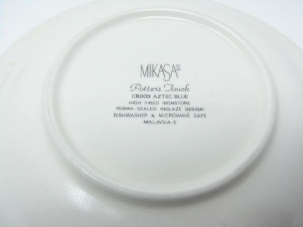 edgebrookhouse - Vintage Mikasa Potter's Touch Aztec Blue Stoneware Rimmed Bowl