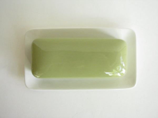 edgebrookhouse - Vintage Mikasa Sage Green Cera Stone Covered Butter Dish