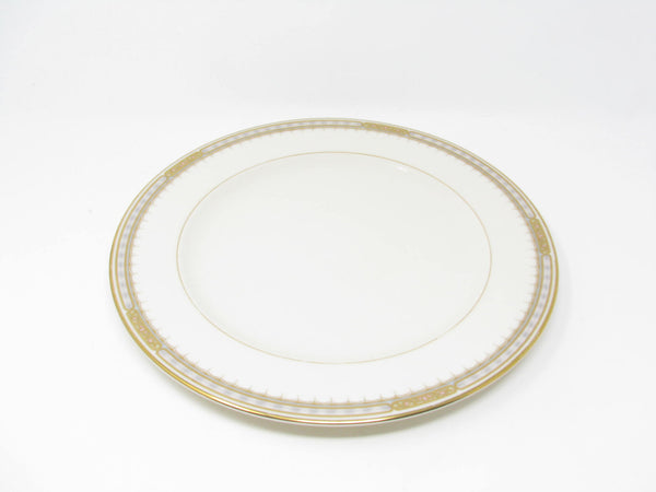 edgebrookhouse - Vintage Mikasa Sheraton Ivory Dinner Plates plus Chop Plate with Gold Trim - 9 Pieces