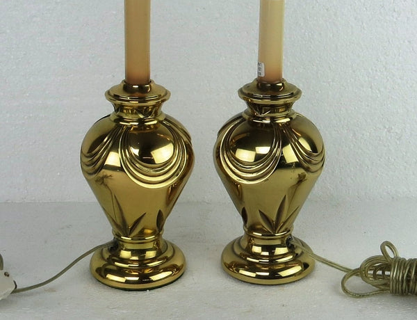 edgebrookhouse - Vintage Mini Solid Brass Bedside Lamps by Stiffel - a Pair