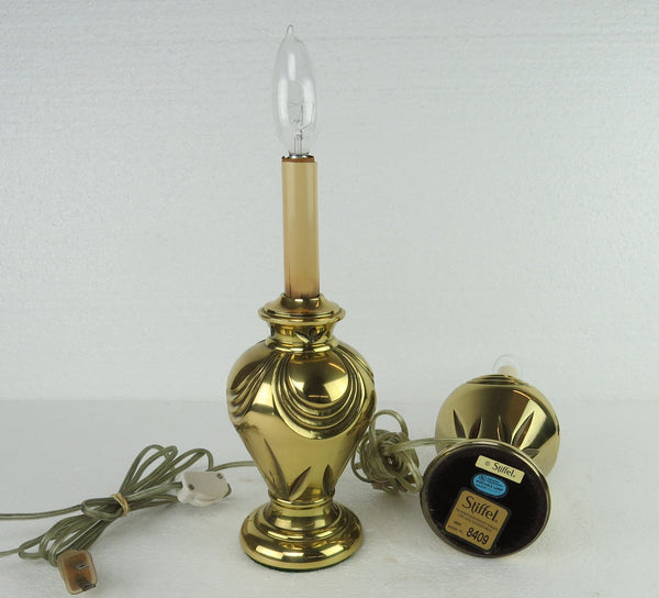 edgebrookhouse - Vintage Mini Solid Brass Bedside Lamps by Stiffel - a Pair