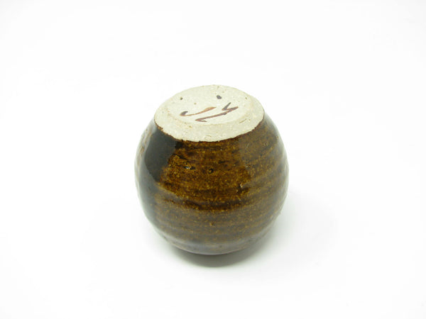 edgebrookhouse - Vintage Miniature Pottery Vase with Brown Glaze