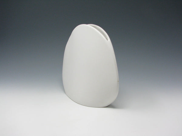 edgebrookhouse - Vintage Modern Minimalist White Pottery Envelope Vase Made in Japan