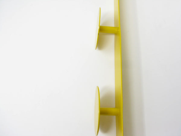 edgebrookhouse - Vintage Modernist Yellow Enameled Steel Coat Wall Hanger Hook