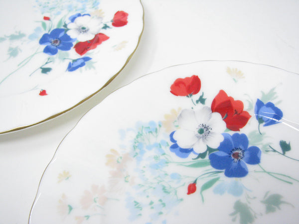 edgebrookhouse - Vintage Momoyama France Elde Paris Fine China Bread Dessert Plates with Floral Design - Set of 8