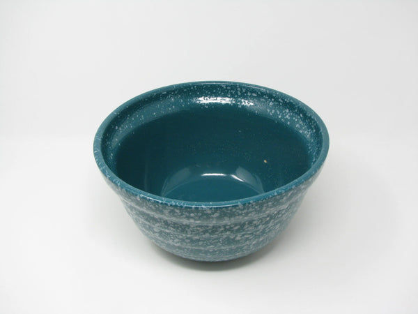 edgebrookhouse - Vintage Monmouth Pottery Turquoise Spatter Speckled Mixing Bowl