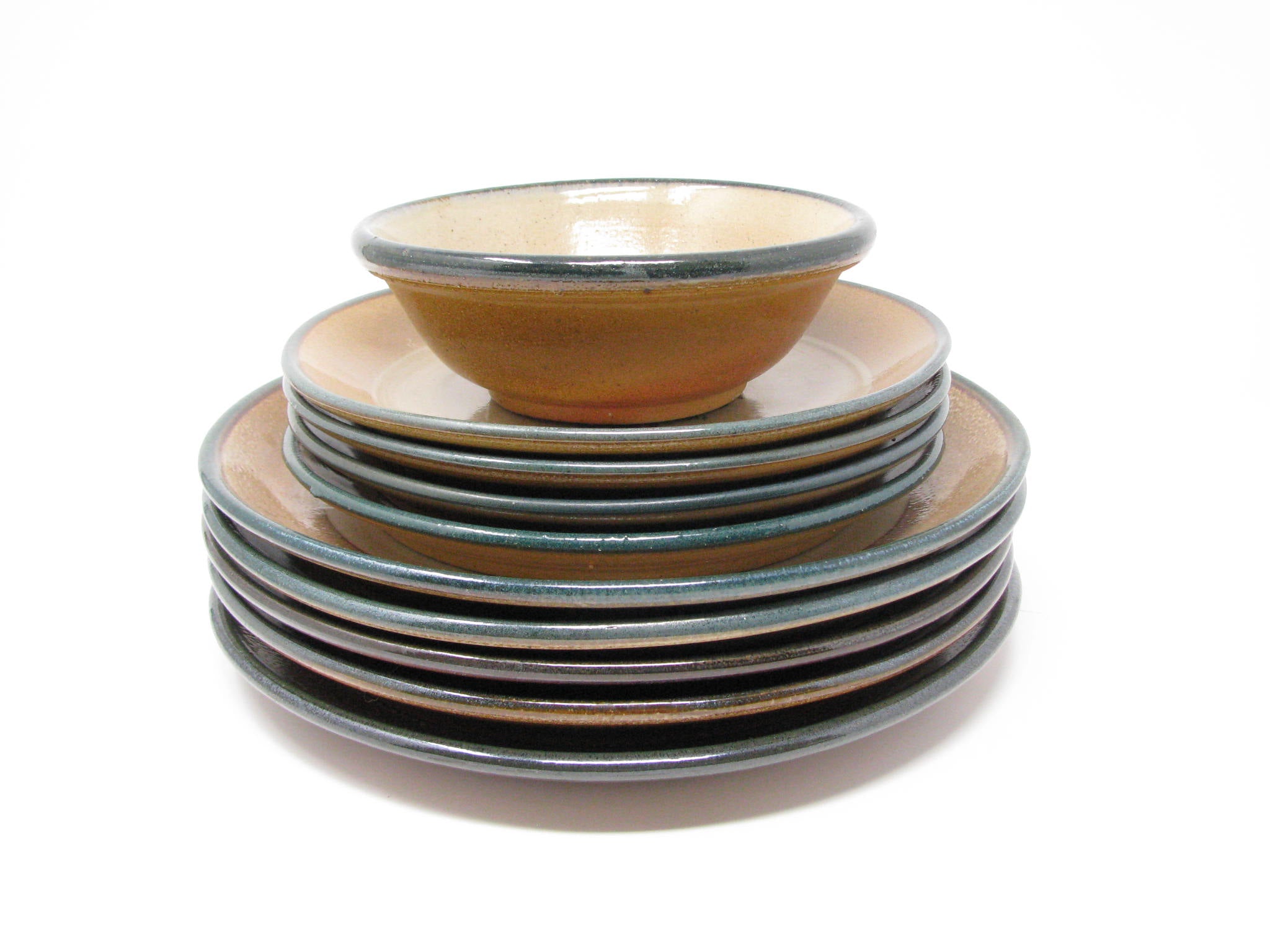 Vintage Monroe Salt Works Maine USA Pottery Dinnerware Set - 10