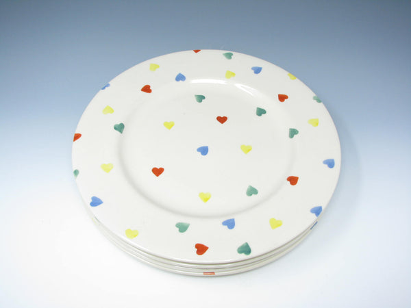 edgebrookhouse - Vintage Moorland England Earthenware Dinner Plates with Hearts - 4 Pieces