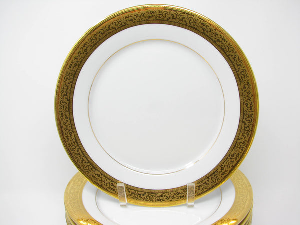 edgebrookhouse - Vintage Muirfield Magnificence Gold Encrusted Dinner Plates - 12 Pieces