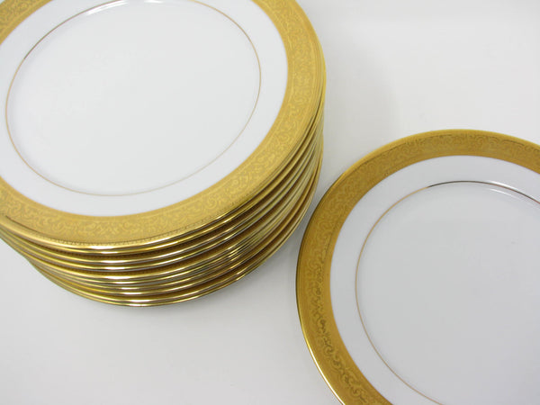edgebrookhouse - Vintage Muirfield Magnificence Gold Encrusted Dinner Plates - 12 Pieces
