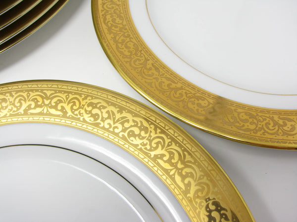 edgebrookhouse - Vintage Muirfield Magnificence Gold Encrusted Salad Plates - 12 Pieces