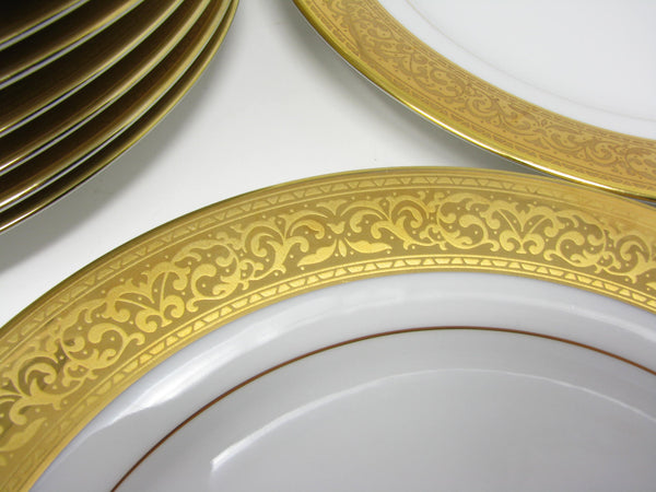 edgebrookhouse - Vintage Muirfield Magnificence Gold Encrusted Salad Plates - 12 Pieces