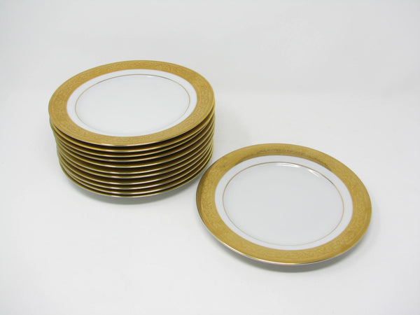 edgebrookhouse - Vintage Muirfield Magnificence Gold Encrusted Salad Plates - 12 Pieces