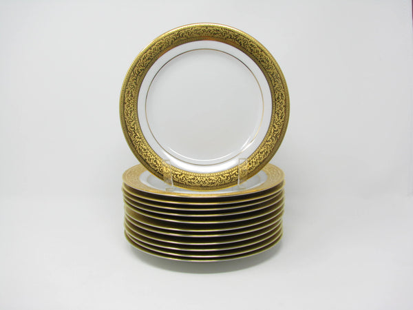 edgebrookhouse - Vintage Muirfield Magnificence Gold Encrusted Salad Plates - 12 Pieces
