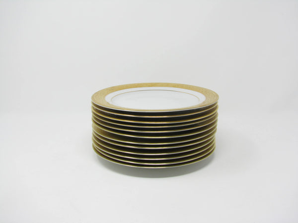 edgebrookhouse - Vintage Muirfield Magnificence Gold Encrusted Salad Plates - 12 Pieces