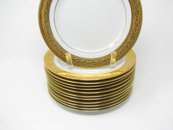 edgebrookhouse - Vintage Muirfield Magnificence Gold Encrusted Salad Plates - 12 Pieces